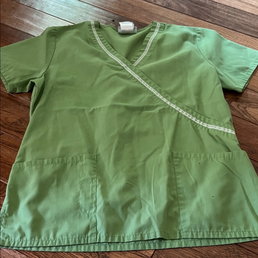 SB Scrubs Green V-Neck Crossover Top